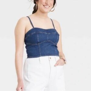 Denim Corset tank Top, size Medium